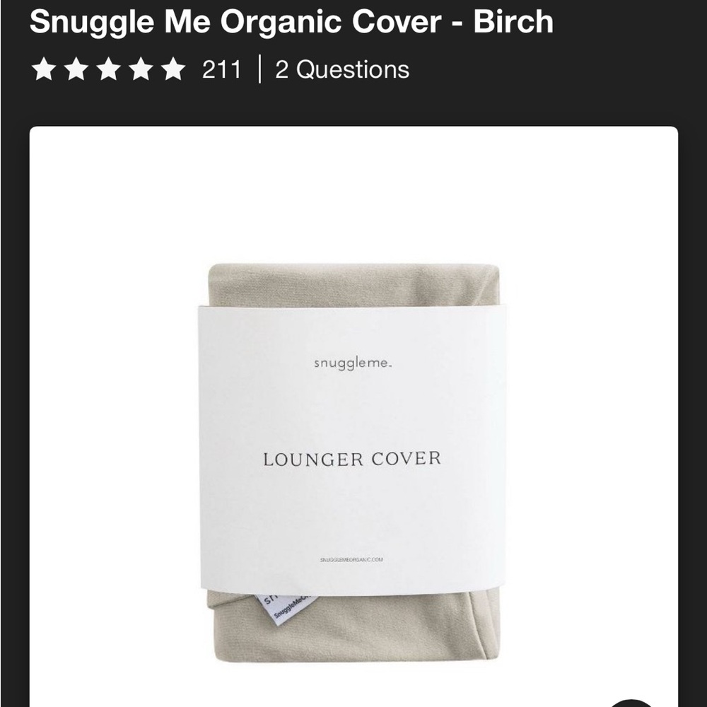 2 Snuggle Me Organic Lounger Cover - Birch